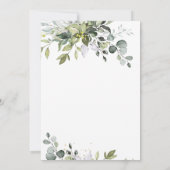 Invitation Aquarelle Eucalyptus Fête des mariées verte (Dos)