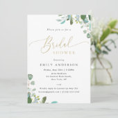 Invitation Aquarelle Eucalyptus Fête des mariées verte (Debout devant)