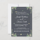 Invitation Aquarelle Eucalyptus Feuille Mariage vert (Devant)