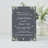 Invitation Aquarelle Eucalyptus Feuille Mariage vert (Debout devant)