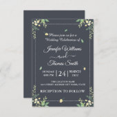 Invitation Aquarelle Eucalyptus Feuille Mariage vert (Devant / Derrière)