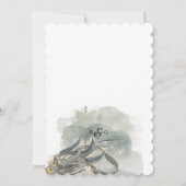 Invitation Aquarelle Eucalyptus Feuille Mariage vert (Dos)