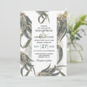 Invitation Aquarelle Eucalyptus Feuille Mariage vert (Debout devant)