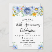 Invitation Aquarelle Eucalyptus Floral 10e Anniversaire  (Devant)
