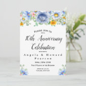 Invitation Aquarelle Eucalyptus Floral 10e Anniversaire  (Debout devant)