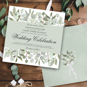 Invitation Aquarelle Eucalyptus & Foliage Boho Chic Mariage