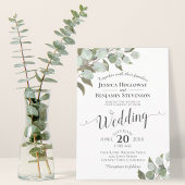 Invitation Aquarelle Eucalyptus Foliage Rustique Boho Mariage