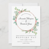 Invitation Aquarelle Eucalyptus géométrique Mariage de Noël (Devant)