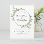 Invitation Aquarelle Eucalyptus géométrique Mariage de Noël (Debout devant)