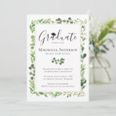 Invitation Aquarelle Eucalyptus Graduation Party (Debout devant)