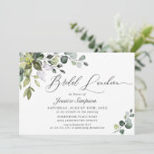 Invitation Aquarelle Eucalyptus Green Bridal Luncheon (Debout devant)