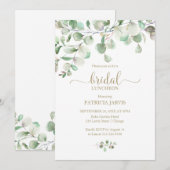 Invitation Aquarelle Eucalyptus Green Bridal Luncheon (Devant / Derrière)
