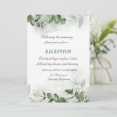 Invitation Aquarelle Eucalyptus Greenery Réception de mariage (Debout devant)