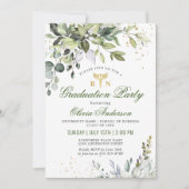 Invitation Aquarelle Eucalyptus Infirmière Diplôme de l'école (Devant)