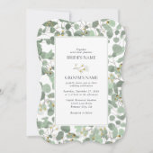 Invitation Aquarelle Eucalyptus Mariage de fleurs vertes (Devant)