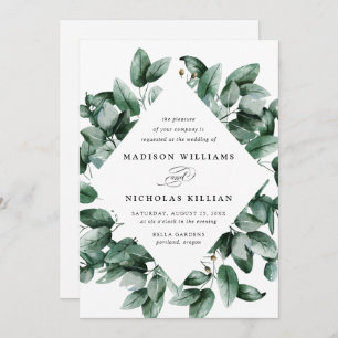 Invitation Aquarelle Eucalyptus   Mariage de trame