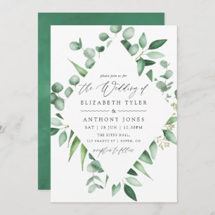 Invitation Aquarelle Eucalyptus Mariage de verdure