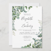 Invitation Aquarelle Eucalyptus Mariage de verdure (Devant)