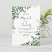 Invitation Aquarelle Eucalyptus Mariage de verdure (Debout devant)