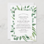 Invitation Aquarelle Eucalyptus Mariage de verdure (Devant)