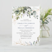 Invitation Aquarelle Eucalyptus Mariage de verdure (Debout devant)