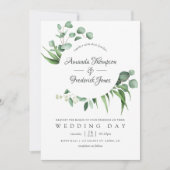 Invitation Aquarelle Eucalyptus Mariage de verdure (Devant)