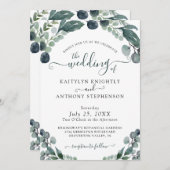 Invitation Aquarelle Eucalyptus Mariage de verdure (Devant / Derrière)