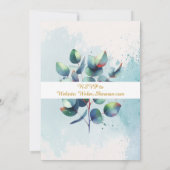 Invitation Aquarelle Eucalyptus Mariage de verdure botanique (Dos)