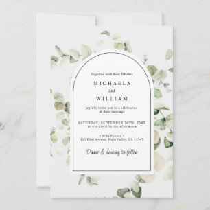Invitation Aquarelle Eucalyptus Mariage de verdure botanique