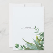 Invitation Aquarelle Eucalyptus Mariage vert verdoyant (Dos)