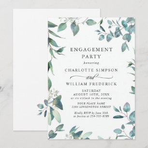 Invitation Aquarelle Eucalyptus PARTI ENGAGEMENT ÉCOLOGIQUE