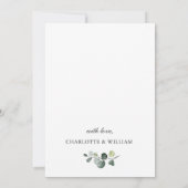 Invitation Aquarelle Eucalyptus PARTI ENGAGEMENT ÉCOLOGIQUE (Dos)