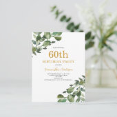 Invitation aquarelle eucalyptus pour 60e anniversa (Debout devant)
