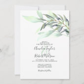Invitation Aquarelle Eucalyptus Verdure (Devant)