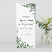 Invitation Aquarelle Eucalyptus Verdure 50e anniversaire (Debout devant)