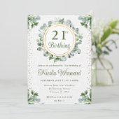 Invitation Aquarelle Eucalyptus Verdure Anniversaire (Debout devant)