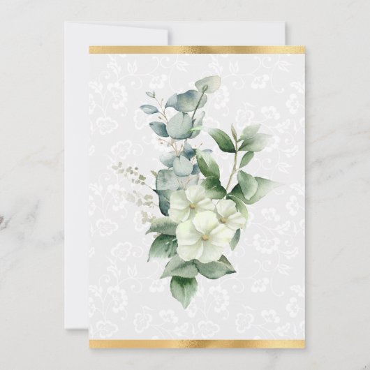 Invitation Aquarelle Eucalyptus Verdure Anniversaire (Dos)