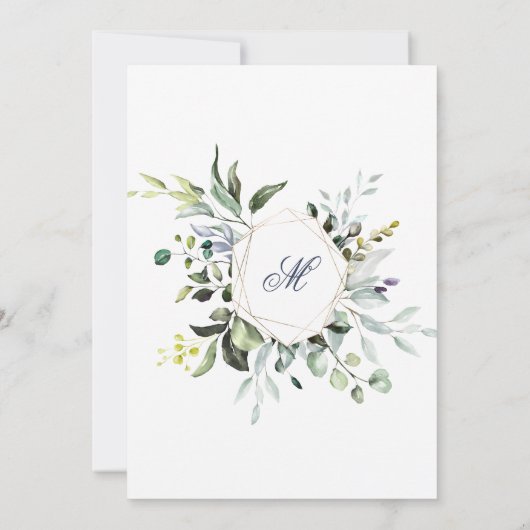 Invitation Aquarelle Eucalyptus Verdure Baby shower NEUTRE (Dos)