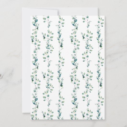Invitation Aquarelle Eucalyptus Verdure Baby shower NEUTRE (Dos)