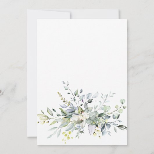 Invitation Aquarelle Eucalyptus Verdure Baby shower NEUTRE (Dos)