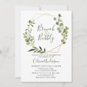Invitation Aquarelle Eucalyptus Verdure BRUNCH BUBBLY (Devant)