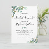 Invitation Aquarelle Eucalyptus Verdure Brunch nuptial (Debout devant)