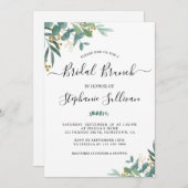 Invitation Aquarelle Eucalyptus Verdure Brunch nuptial (Devant / Derrière)