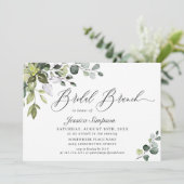 Invitation Aquarelle Eucalyptus Verdure Brunch nuptial (Debout devant)