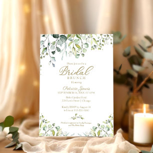 Invitation Aquarelle Eucalyptus Verdure Brunch nuptial