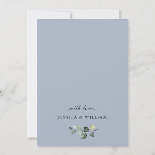 Invitation Aquarelle Eucalyptus Verdure Brunch nuptial (Dos)