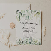 Invitation Aquarelle Eucalyptus Verdure Couples Douche