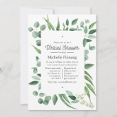 Invitation Aquarelle Eucalyptus Verdure Douche virtuelle (Devant)