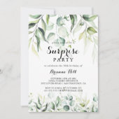 Invitation Aquarelle Eucalyptus Verdure Surprise Party (Devant)