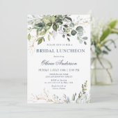 Invitation Aquarelle Eucalyptus Vert BRIDAL LUNCHEON (Debout devant)